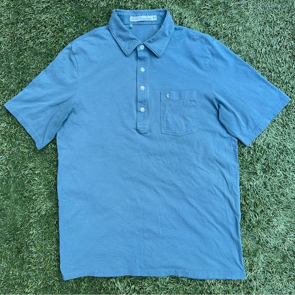 Criquet Mens Top-Shelf Players Shirt Pima Cotton 4 Button Placket Collar Polo L - Picture 2 of 9